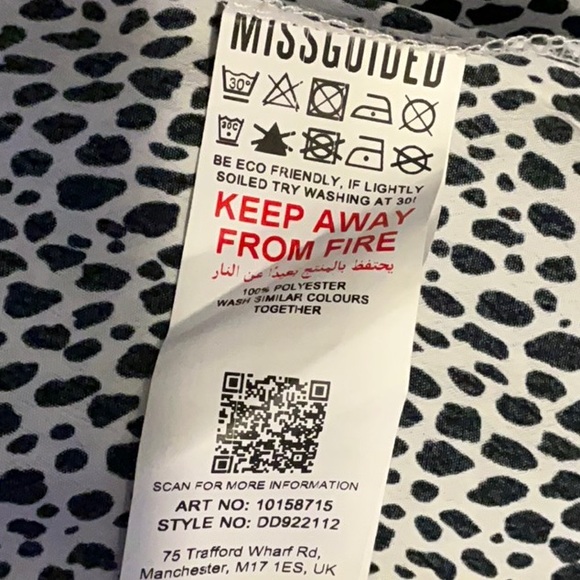 MISSGUIDED Flutter Sleeve Dalmatian Print Midi Dress, Size 14; NWT - Picture 16 of 16